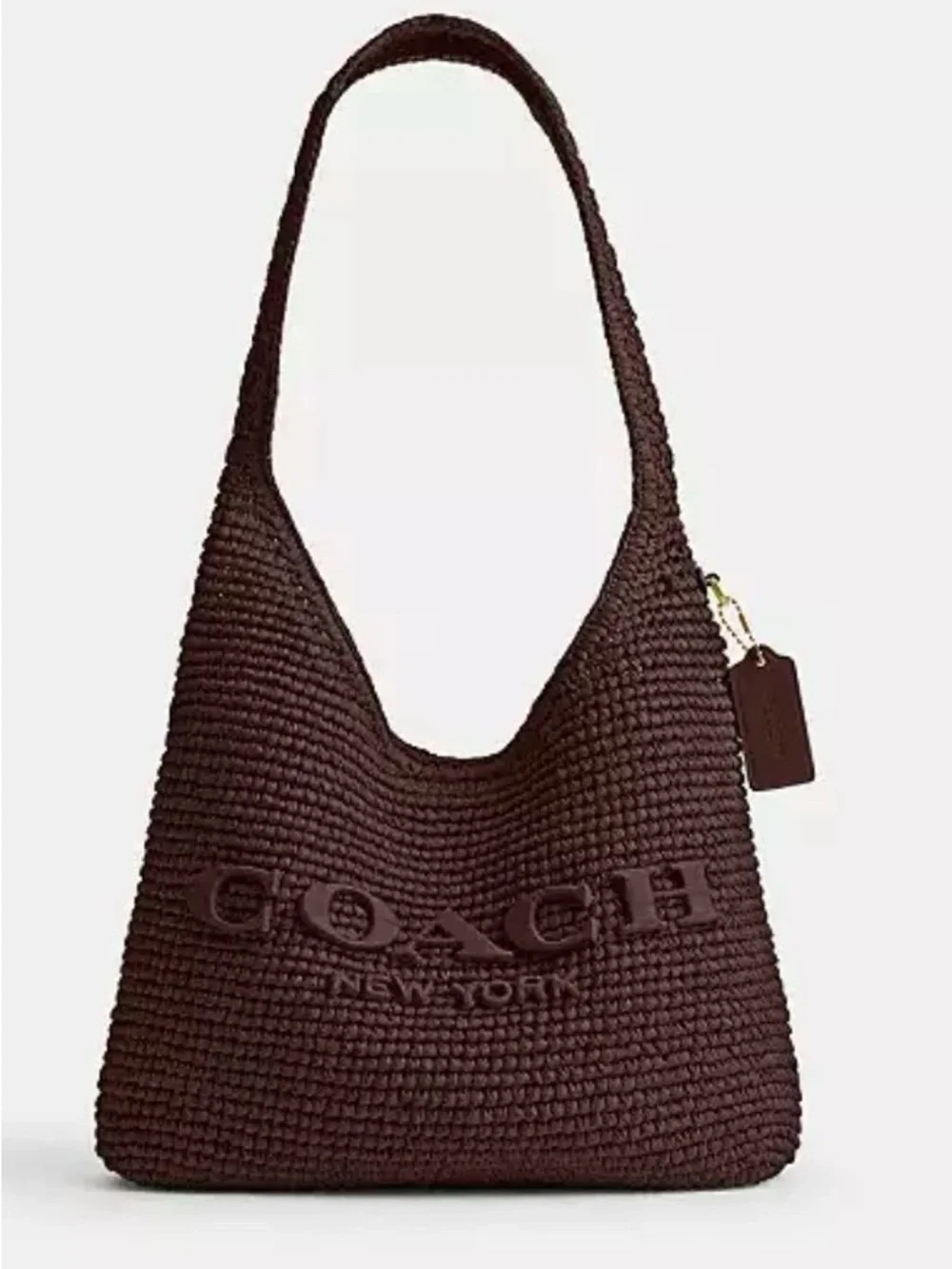 Coach BROOKLYN Dark Brown Woven Shoulder Bag
